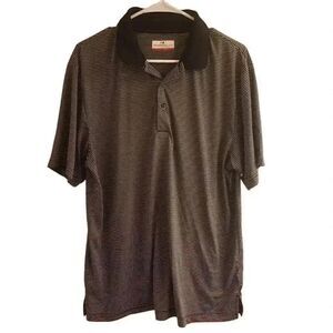 Grand Slam Golf Men's Black/White Striped Short Sleeve Polo Shirt